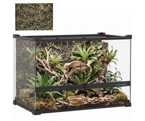 PawHut Terrario de Vidrio para Reptiles 50x30x35 cm Negro