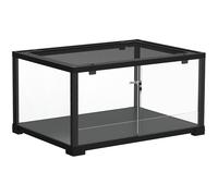 PawHut Terrario Elevado con Doble Cerradura y Paredes de Vidrio, 60x45x32 cm, Negro Aosom España