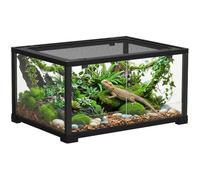 PawHut Terrario para Reptiles con Puerta corredera Negro 60 x 45 x 32 cm