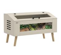 PawHut Terrario para Reptiles con Tapa Abatible, 100x50x60 cm Roble