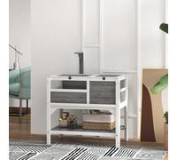 PawHut Terrario para Tortugas con Patas y Estante de Almacenamiento - Madera - Interior y Exterior - 84 x 51 x 103 cm