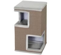 PawHut Tonel Rascador para Gatos de 3 Niveles con Cueva Semicerrada y Superficies Rascadoras 2 Cuevas Aosom España