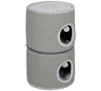 Pawhut - Torre para Gato modulable, Barril rascador Gato con Cremallera Separable 3 Niveles, Dos Bolas, Cueva para escondite, Altura 69 cm, Gris