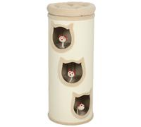 PawHut Torre rascadora 3 niveles con plataforma, estable, Ø 38 x 96 cm crema Aosom España