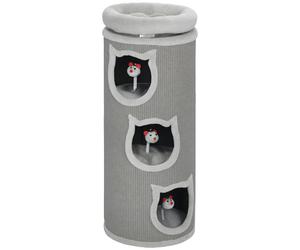 PawHut Torre rascadora, 96 cm, torre de 4 niveles con cama lavable, 3 cuevas para dormir, 38x38x96 cm, Gris Aosom España