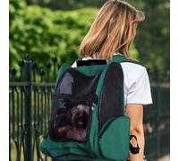 PawHut Transportín 2 en 1 para Mascotas Carrito Mochila Ruedas 42x25x55 cm Verde