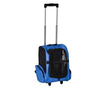 PawHut Transportín Carrito para Mascotas 2 en 1 2 Ruedas 42x25x55 cm Azul