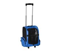 PawHut Transportín Carrito para Mascotas 2 en 1 Mochila de Viaje con 2 Ruedas para Perros Gatos con Asa Retráctil Aluminio y Bolsillos Aosom España