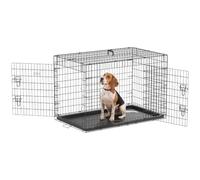 PawHut Transportín Jaula de Transporte de Metal para Perro 106x68x76 cm Negro Negro
