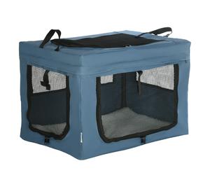 PawHut Transportín Grande para Perros y Gatos Bolsa Portátil Plegable para Mascotas Azul 60x42x42cm Aosom España