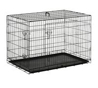 PawHut Transportín negro ABS y Acero con bandeja para mascotas