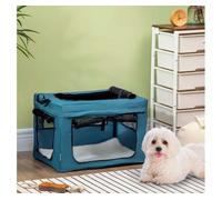 PawHut Transportín Mochila para Perros y Gatos Bolsa para Mascotas Transportador para Perros con 3 Puertas y Cojín Suave 60x42x42 cm Azul