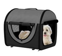PawHut Transportín plegable para mascotas para perros en miniatura, bolsa de transporte portátil para gatos de tela suave con alfombrilla extraíble, malla transpirable, estacas para el suelo, 46 x 36
