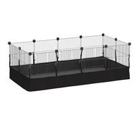 PawHut Valla Metálica para Mascotas de 12 Paneles 120x60x40 cm Negro