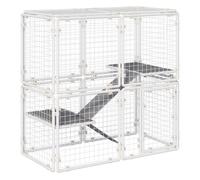 Pawhut parque con vallas metálicas y 2 plantas blanco para mascotas