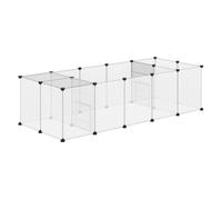 PawHut Parque para Mascotas DIY con 20 Paneles Jaula Modular para Cobayas Animales Pequeños 175x70x45 cm Versátil Blanco Aosom España