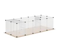 Pawhut Valla para Mascotas DIY con Alfombrilla Parque 175x70x45 cm Blanco | Bricolaje, Paneles de Resina, Valla para Conejos, Jaula Modular, para Cobayas Chinchillas