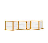 PawHut Valla protectora para perros Valla protectora ajustable con patas 432 x 70 cm Valla de madera para perros Valla protectora plegable para escaleras Valla protectora para perros para escaleras,