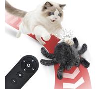 Pawingcat Juguete para gatos con control remoto, 2 modos de movimiento, juguete de terror, araña, Halloween, interactivo, juguetes para gatos de interior con 3 velocidades