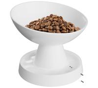 Pawinner Cuenco elevado de cerámica para gatos, a prueba de hormigas, 8.5 onzas, elevado e inclinado, comedero de comida para gatos, cuenco de agua para mascotas, antivómitos y protege la columna