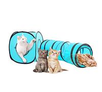 Pawise Túnel y Cubo para Gatos - Juguetes Plegables para Interiores y Exteriores (Túnel Popupplay)
