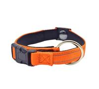 Pawliberation Magnetic Dog Collar, Double Layer Fabric with Breathable and Reflective Design for Small Medium Large Dogs (Orange)