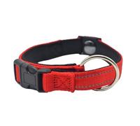 Pawliberation Magnetic Dog Collar, Double Layer Fabric with Breathable and Reflective Design for Small Medium Large Dogs (Red)