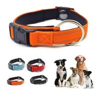 Pawliberation Magnetic Dog Collar, Magnetic Collar with Adjustable Reflective for Night Safety, Double-Layer Fabric with Breathable and Reflective Design Pawliberation for Senior Dogs (Orange)