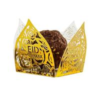 pawlickio 50 piezas Eid Mubarak decoración envoltorios de chocolate papel caramelos bandeja para alimentos caja Ramadán suministros para fiestas musulmanas islámicas, A