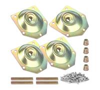 Pawlickio Juego de 8 placas de fijación para patas de muebles, patas de metal en ángulo de 12 grados