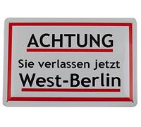 pawlow Esquí Souvenirs & Tarjetas Postales Advertencia Que Confiar Ahora West de Berlin Cartel de Chapa 20 x 30 cm