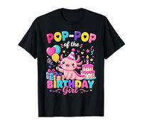 Pawpaw of The Birthday Girl Cute Axolotl Family Party Camiseta