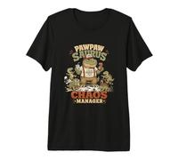Pawpaw Saurus Chaos Manager Abuelo Papá Broma Vintage Camiseta Premium