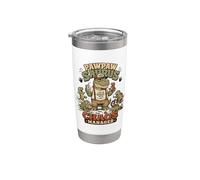 Pawpaw Saurus Chaos Manager Abuelo Papá broma Vintage Vaso térmico de acero inoxidable de doble pared