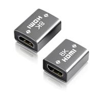 pawpoem 2 PCS Adaptador HDMI 8K Hembra a Hembra, HDMI Female Female, Conector HDMI, Extensor HDMI para TV, Monitor, Portátil y Proyector, Adaptador HDMI Hembra Hembra con Contactos Chapados en Oro