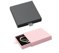 pawpoem 2 pcs Caja de Regalo para Joyería, Cajas Para Regalos, Cajitas de Carton para Regalos, Cajas de Presentación 9x9x1,7cm, Collares, Anillos, Pendientes, Disponible en Rosa y Negro