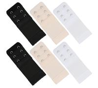 pawpoem 6 PCS Alargador Sujetador de 2 Ganchos y 3 Filas, Extensores de Sujetador Suaves, Extensores De Sujetador Reutilizables De Algodón Y Nailon, Cómodos Y Suaves para Embarazo, Lactancia