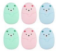 pawpoem 6 PCS Hojas de Jabón, Hojas de Jabón en Papel Compactas con Estuche, Jabones de Papel Portátiles, para Viaje, Camping, Senderismo, Vacaciones e Higiene al Aire Libre