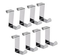 pawpoem 8 PCS Percha Puerta Juego, Colgador Puerta Acero Inoxidable sin Taladro, Perchas para Puertas Reversibles, Perchero Puerta Baño y Dormitorio, Ganchos Resistente para Toallas, Ropa y Abrigos