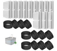 PawPoll Filtros para Fuente para Gatos, 12 Filtros + 12 Esponjas