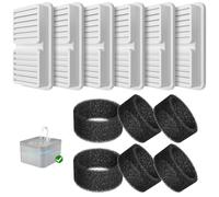 PawPoll Filtros para Fuente para Gatos, 6 Filtros + 6 Esponjas