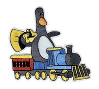 Pawprint Family Parche para coser de Feathers McGraw Train que brilla en la oscuridad, producto oficial de Wallace and Gromit