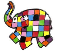 Pawprint Family | Pin esmaltado izquierdo de Elmer | Producto oficial de David McKee's Elmer the Patchwork Elephant, Níquel, Níquel