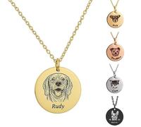 Pawprints on My Heart - Collar de recuerdo de mascotas, collar personalizado con estampado de patas, regalos conmemorativos para mascotas, collares con fotos de retrato para ella/él, joyería de perro