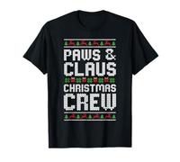 Paws and Claws Christmas Crew, Amante de los Perros y Gatos, Vacaciones de Navidad Camiseta