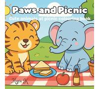 Paws and picnic: Cute animals at picnic colouring book