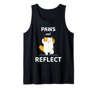 Paws and Reflect - Divertidos Amantes de los Gatos, Lindo Gatito de la Postura de Yoga Camiseta sin Mangas