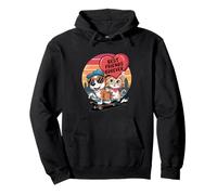Paws And Relax Dibujos Animados Gato Perro Café Sofá Escena Divertido Juego de palabras Sudadera con Capucha