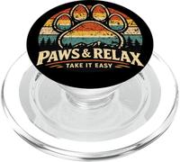 Paws and Relax - Pata de Perro, diseño Vintage PopSockets PopGrip para MagSafe