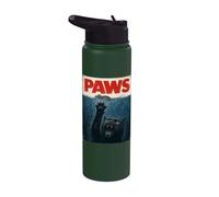 Paws Cat Mouse Funny Saying Meme Kitten Men Women Kid Stainless Steel Insulated Water Bottle